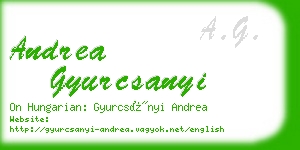 andrea gyurcsanyi business card